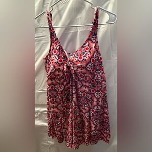 Women’s Bal Harbour 16W One Piece Swimsuit Dress Tummy Control Bathing Suit NWT